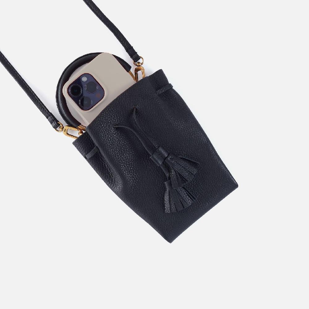 Hobo Eden Phone Crossbody Pebbled Leather| Black