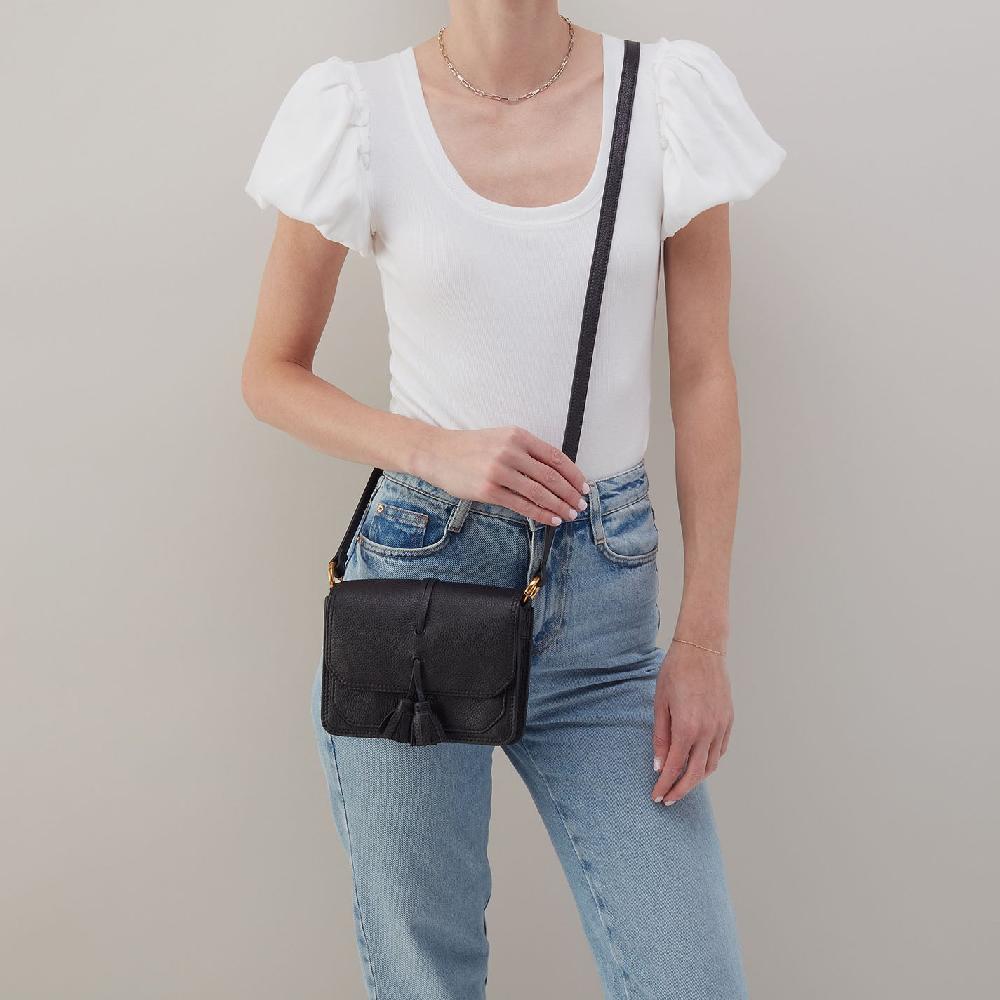 Hobo Eden Small Crossbody Pebbled Leather| Black