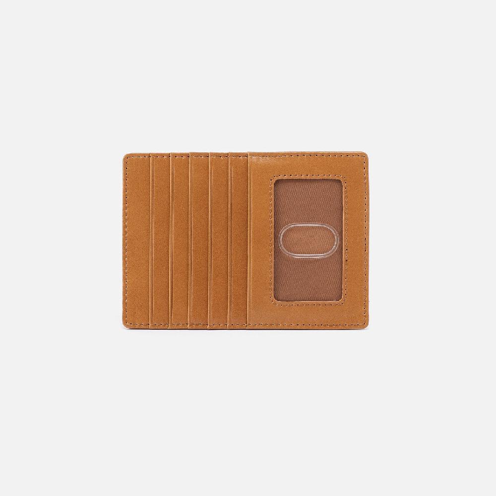 hobo Euro Slide Card Case Polished Leather| Natural
