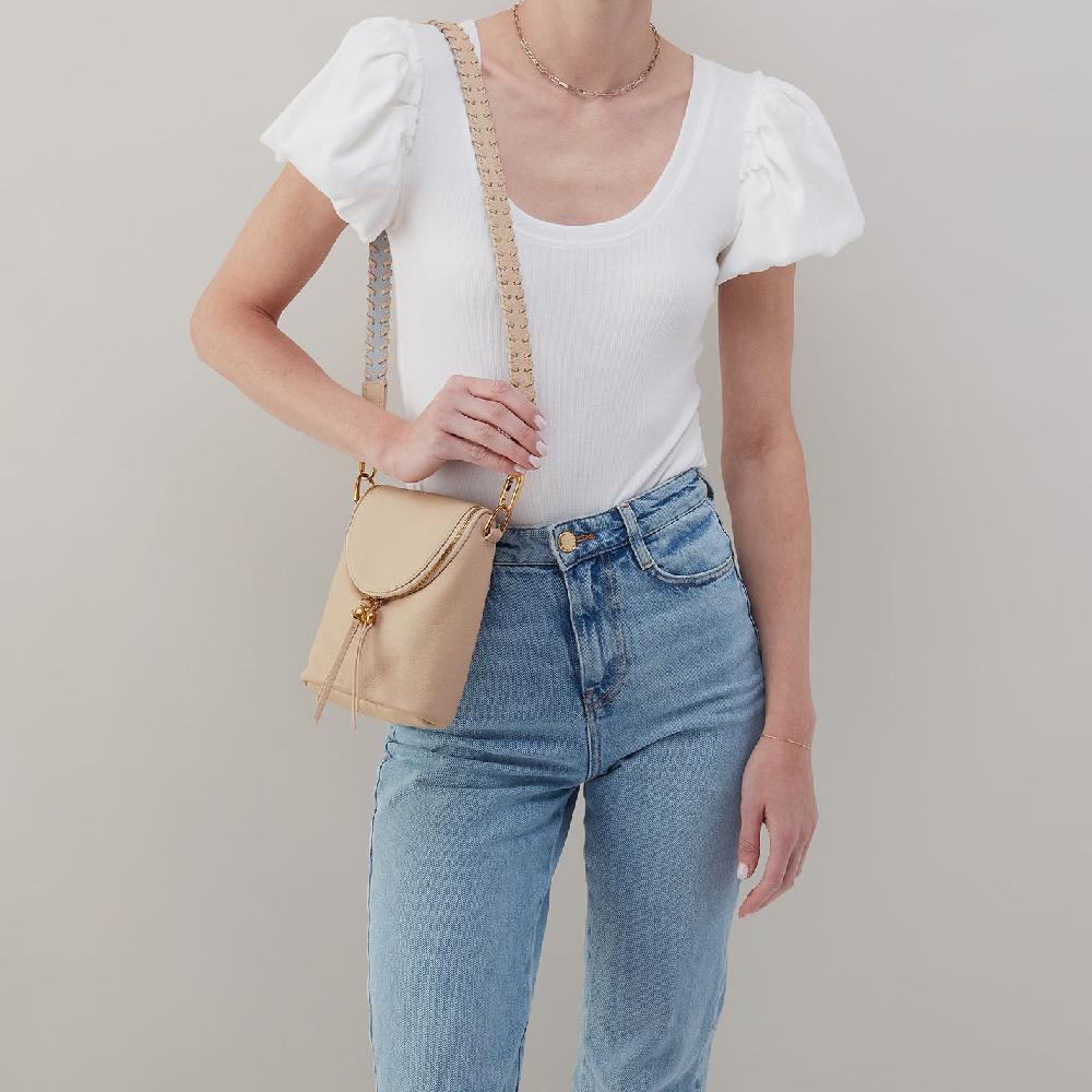 Hobo Fern Crossbody Pebbled Leather| Linen