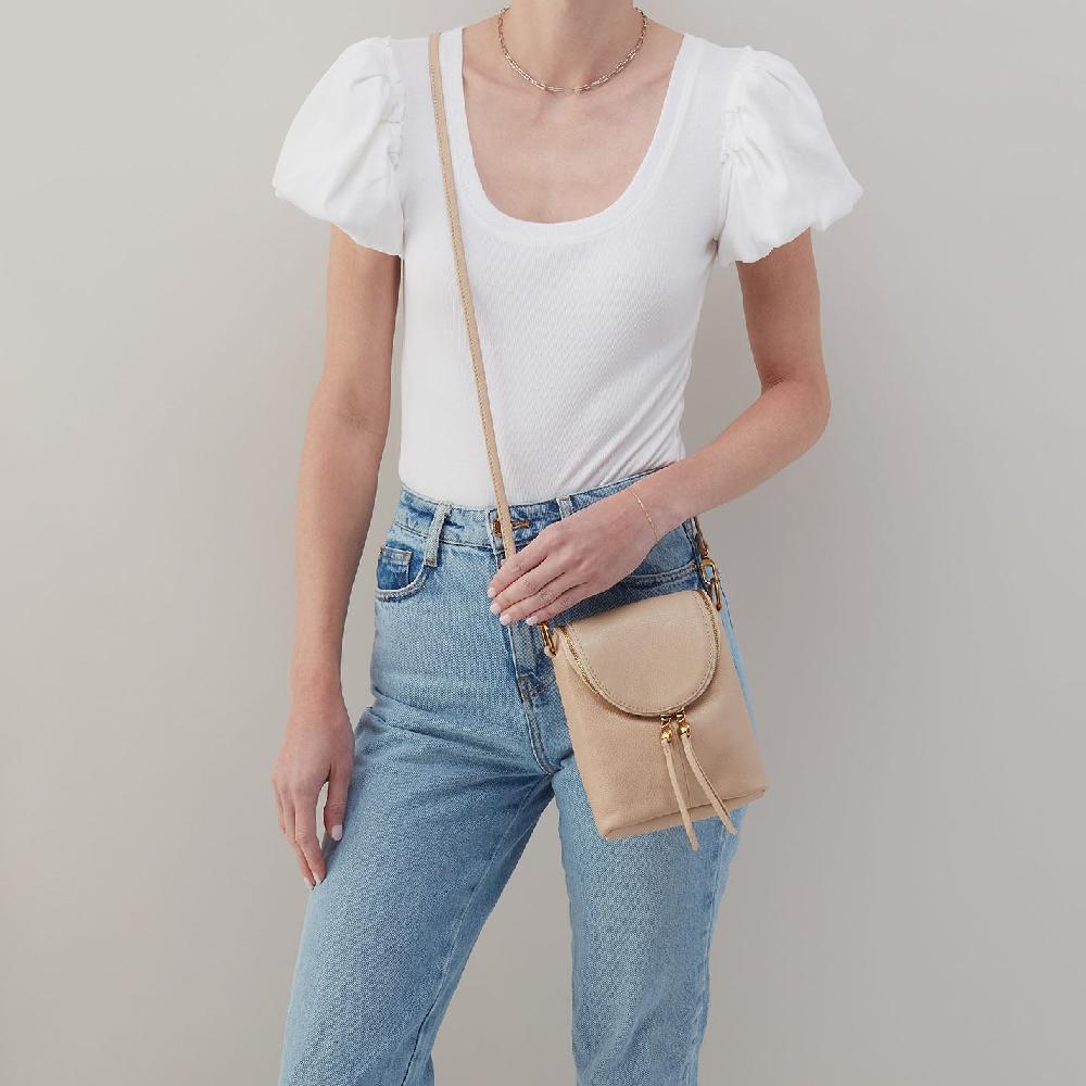 Hobo Fern Crossbody Pebbled Leather| Linen