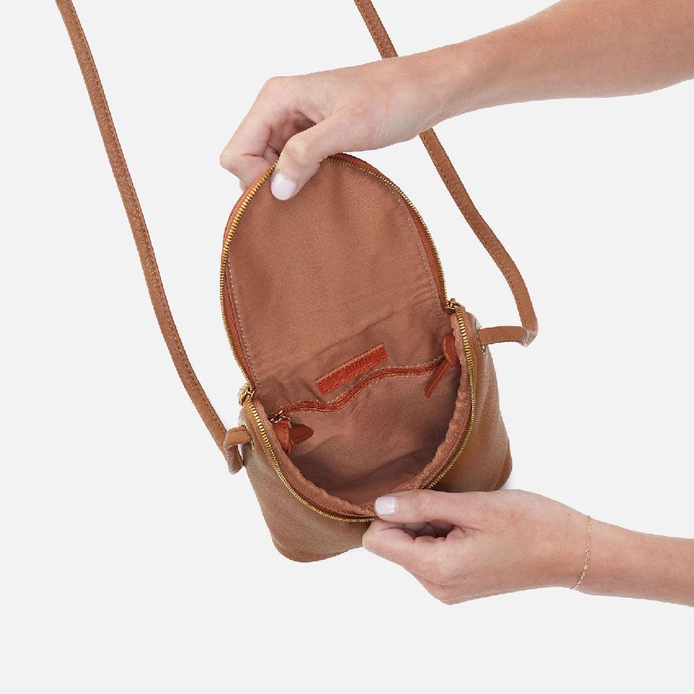 Hobo Fern Crossbody Pebbled Leather| Warm Honey