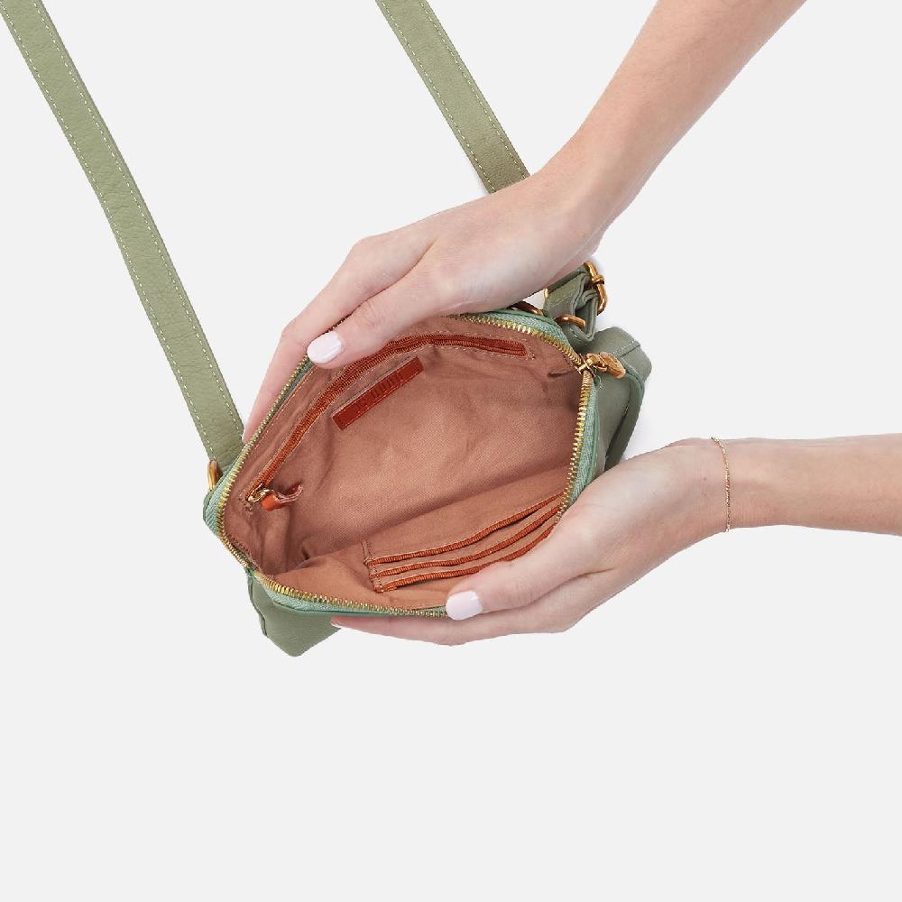 Hobo Fern Slim Belt Bag Pebbled Leather| Watercress