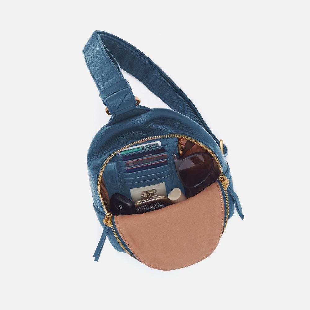 Hobo Fern Sling Pebbled Leather| Peacock Feather