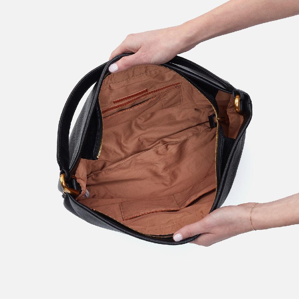 Hobo Harley Hobo Pebbled Leather| Black