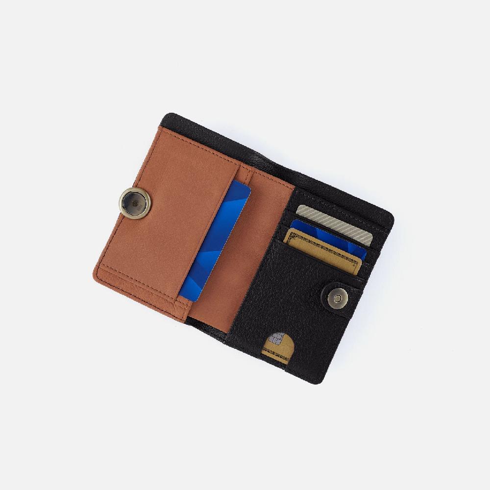 Hobo Hutton Small Wallet Micrograin Leather| Black