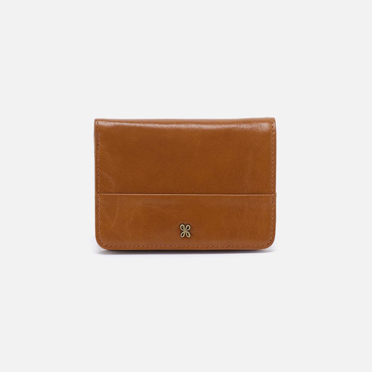 hobo Jill Bifold Wallet Polished Leather| Truffle