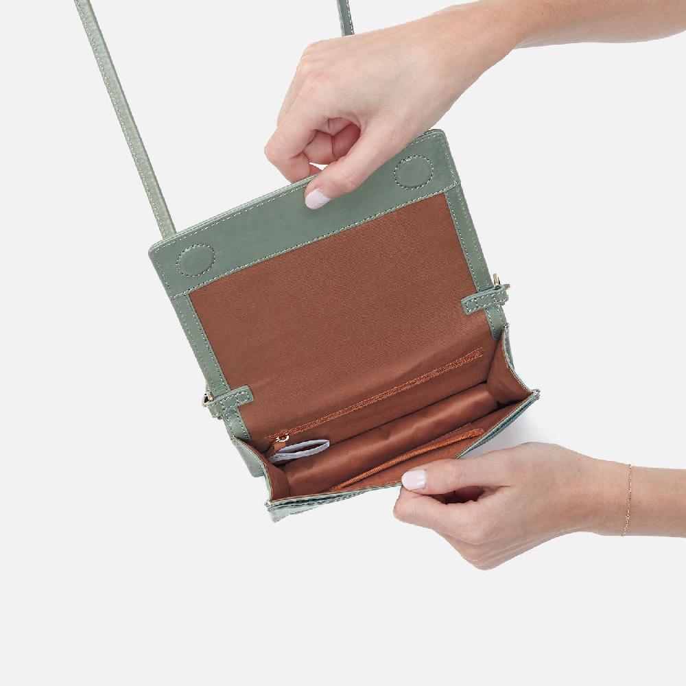 Hobo Jill Crossbody Polished Leather| Jade