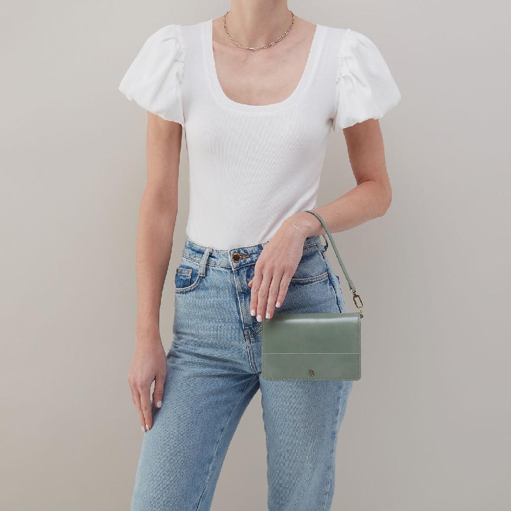 Hobo Jill Crossbody Polished Leather| Jade