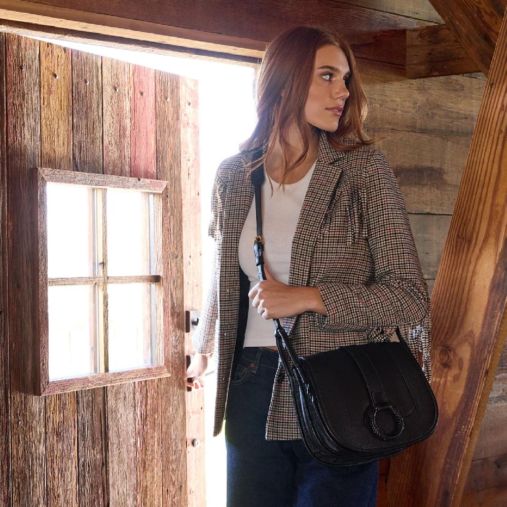 Hobo Kiva Large Crossbody Pebbled Leather| Black