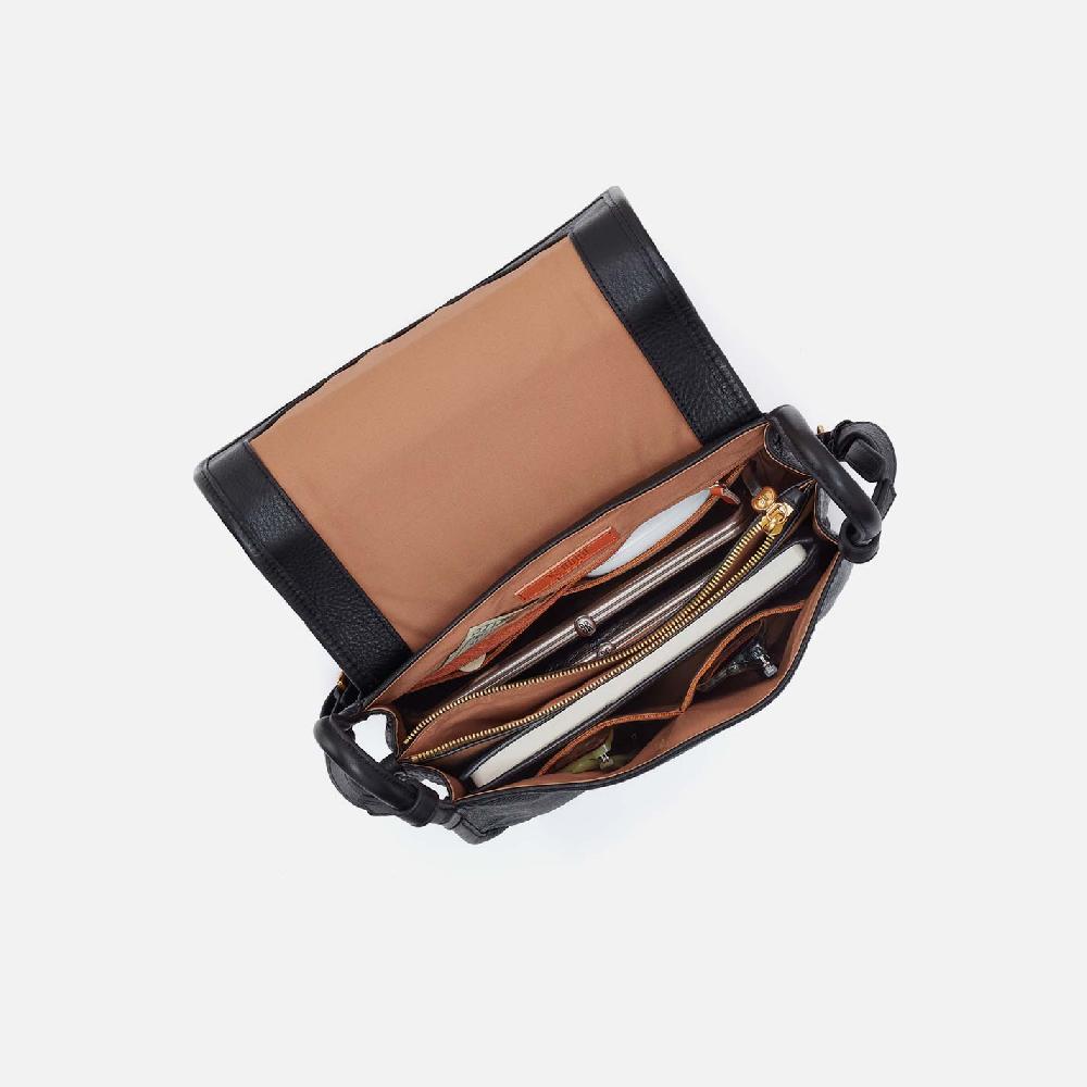 Hobo Kiva Large Crossbody Pebbled Leather| Black