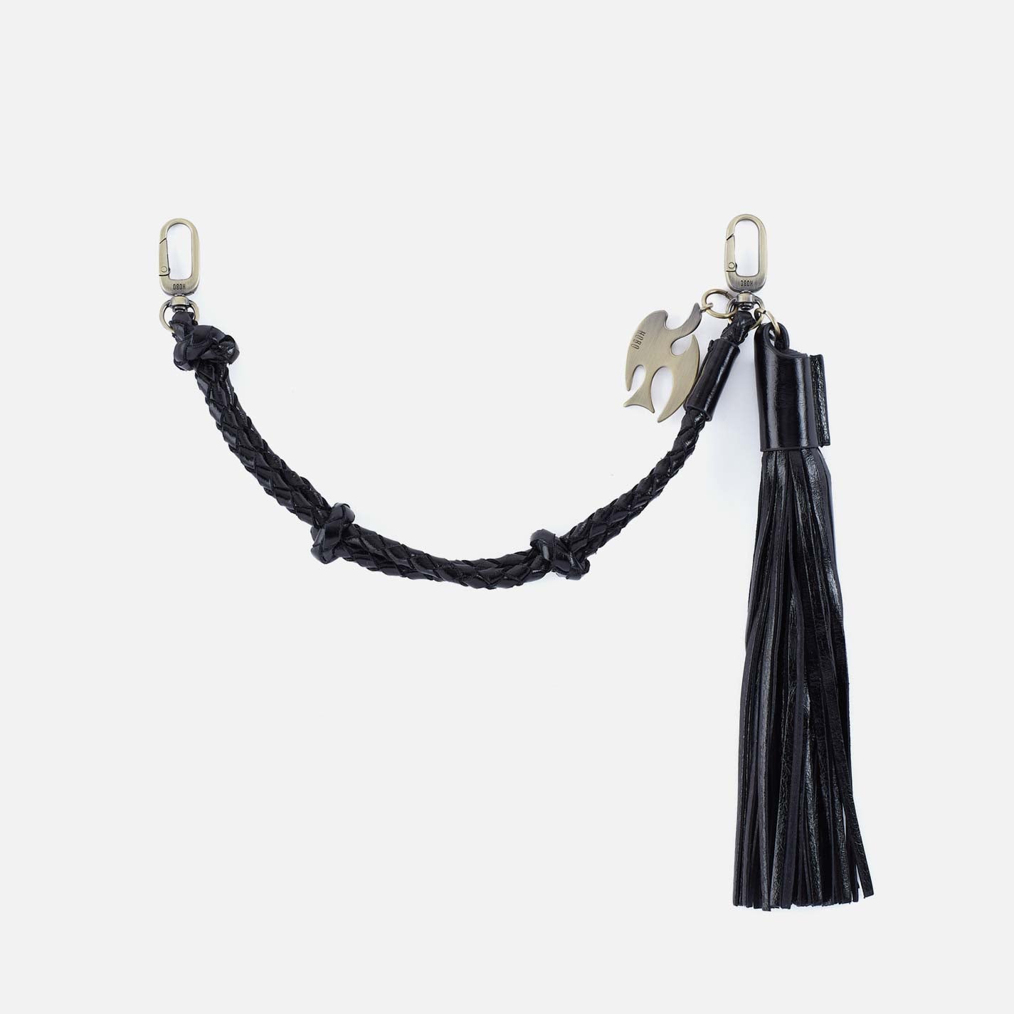 hobo Knot Braid Bag Swag Polished Leather| Black