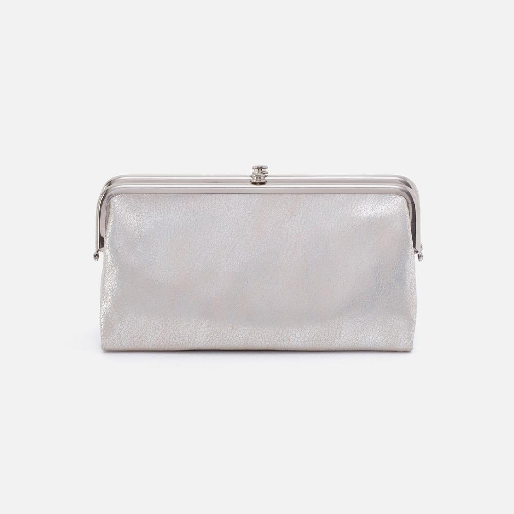 hobo Lauren Clutch-Wallet Metallic Leather| Silver
