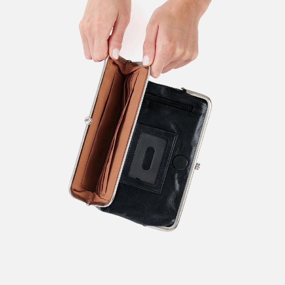 Hobo Lauren Clutch-Wallet Polished Leather| Black