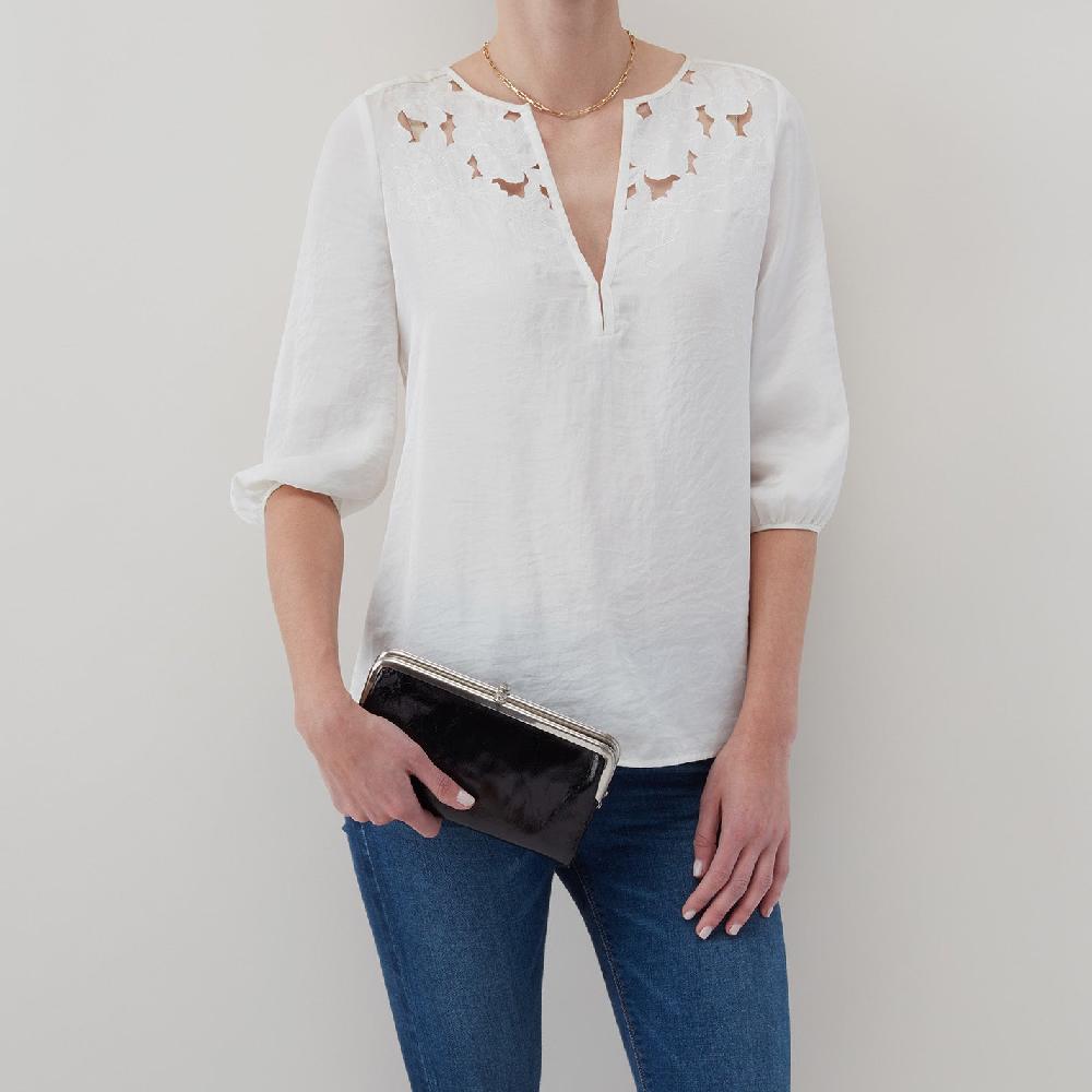 Hobo Lauren Clutch-Wallet Polished Leather| Natural