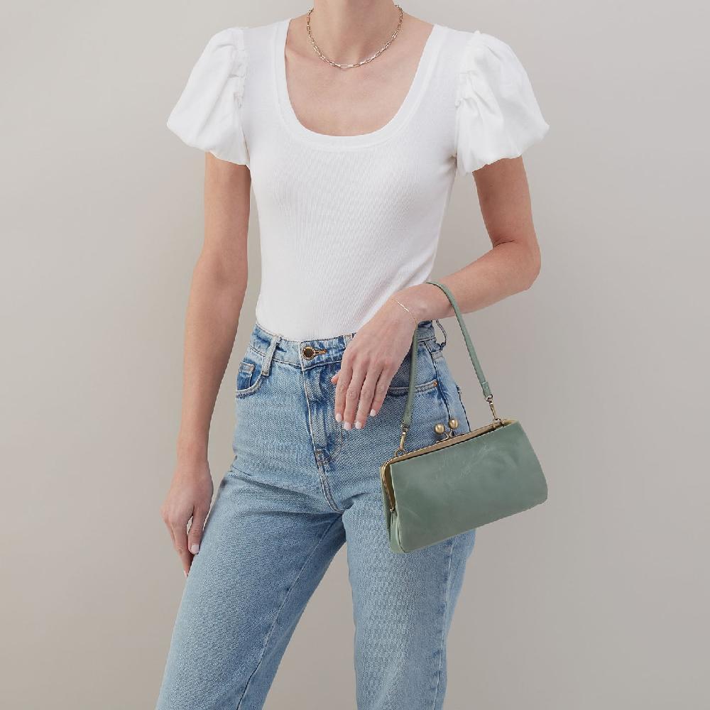 Hobo Lauren Frame Crossbody Polished Leather| Jade