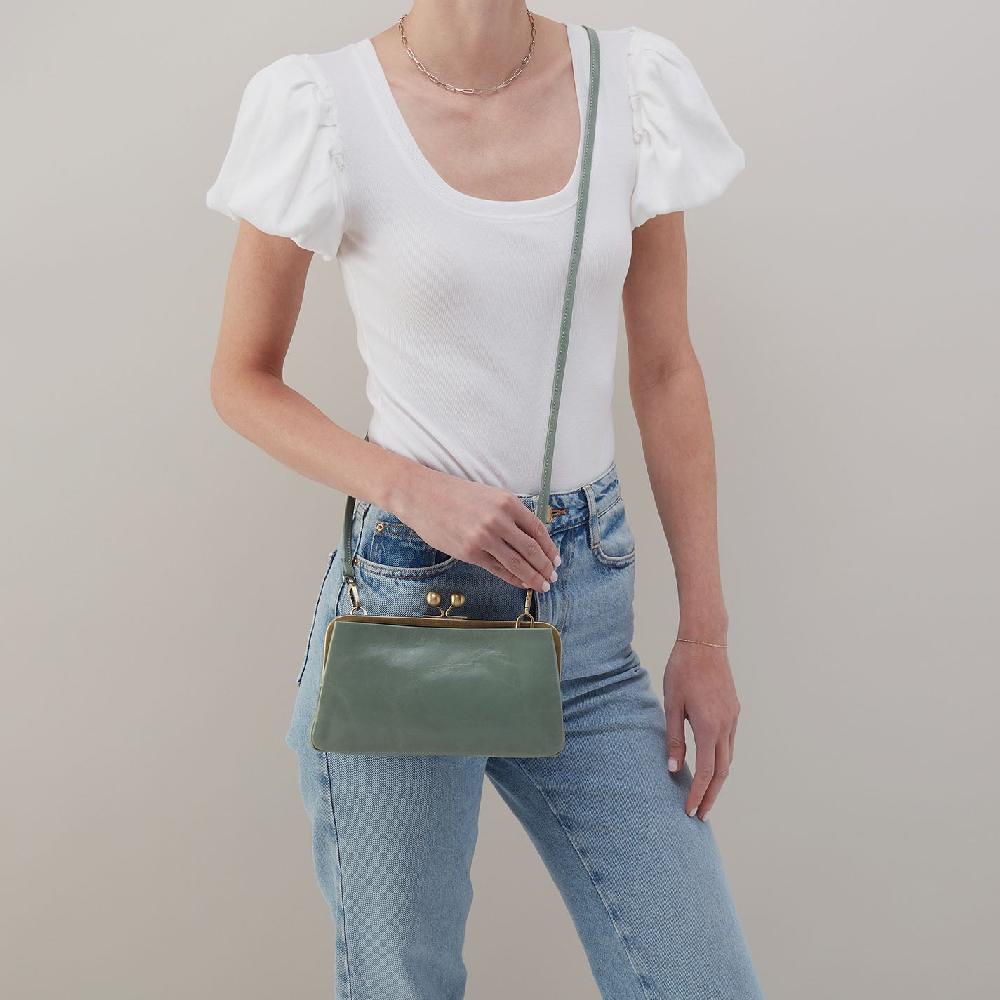 Hobo Lauren Frame Crossbody Polished Leather| Jade