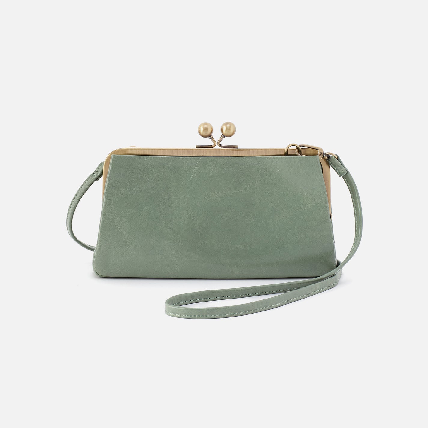 hobo Lauren Frame Crossbody Polished Leather| Jade