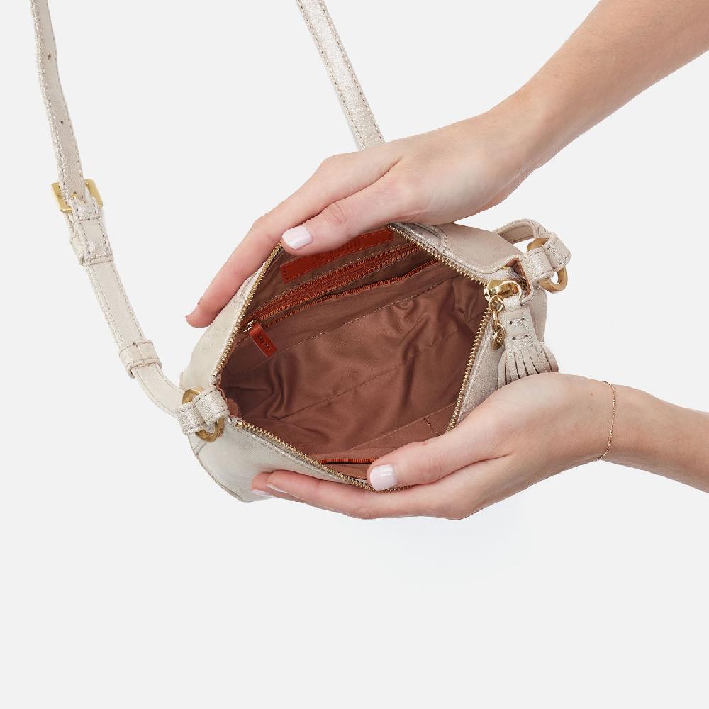 Hobo Lexi Crossbody Metallic Leather| Sand Shimmer