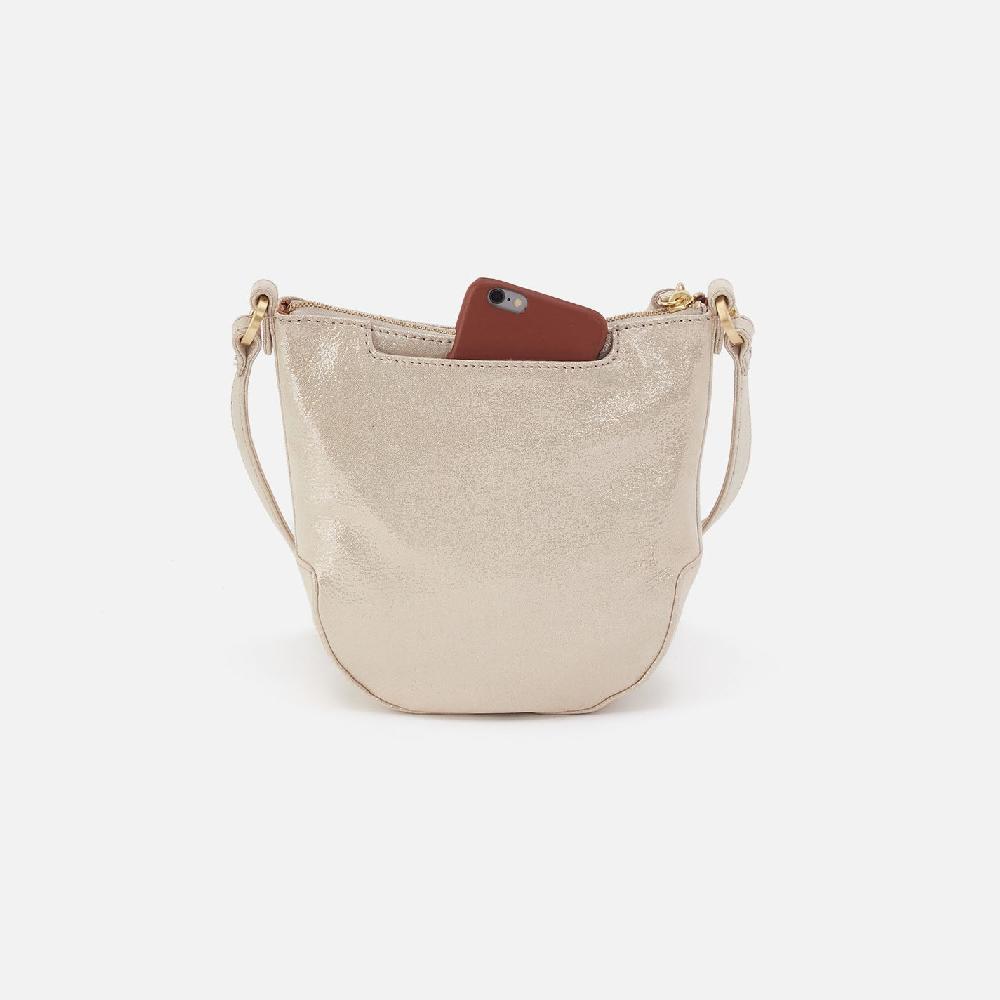 Hobo Lexi Crossbody Metallic Leather| Sand Shimmer