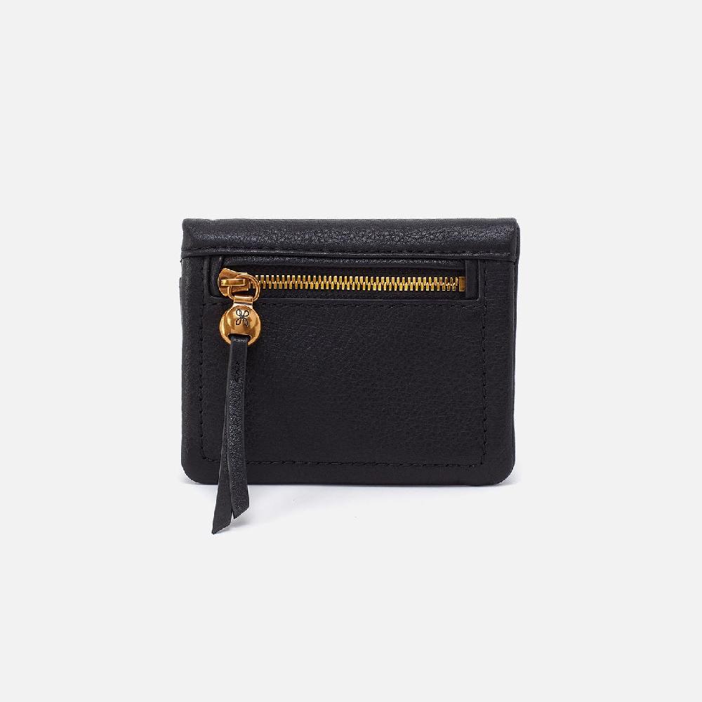 hobo Lumen Mini Wallet Pebbled Leather| Black