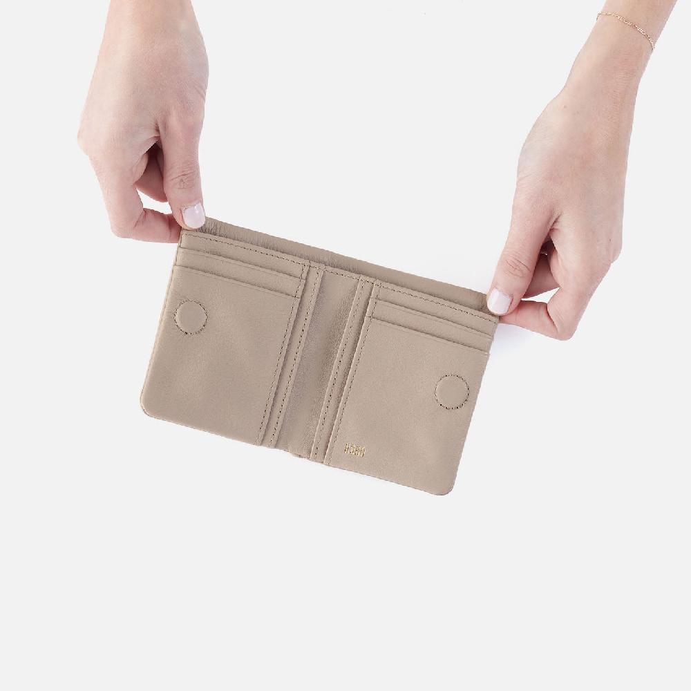 Hobo Lumen Mini Wallet Pebbled Leather| Taupe