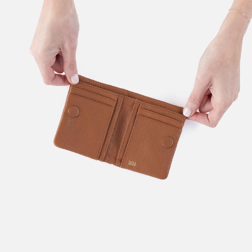 Hobo Lumen Mini Wallet Pebbled Leather| Warm Honey