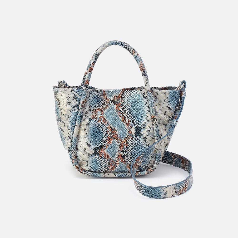 hobo Margot Satchel Printed Leather| Blue Tempest