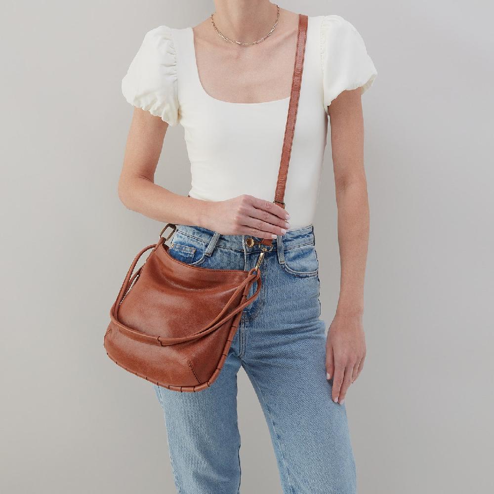Hobo Phoebe Shoulder Bag Smooth Leather| Saddle