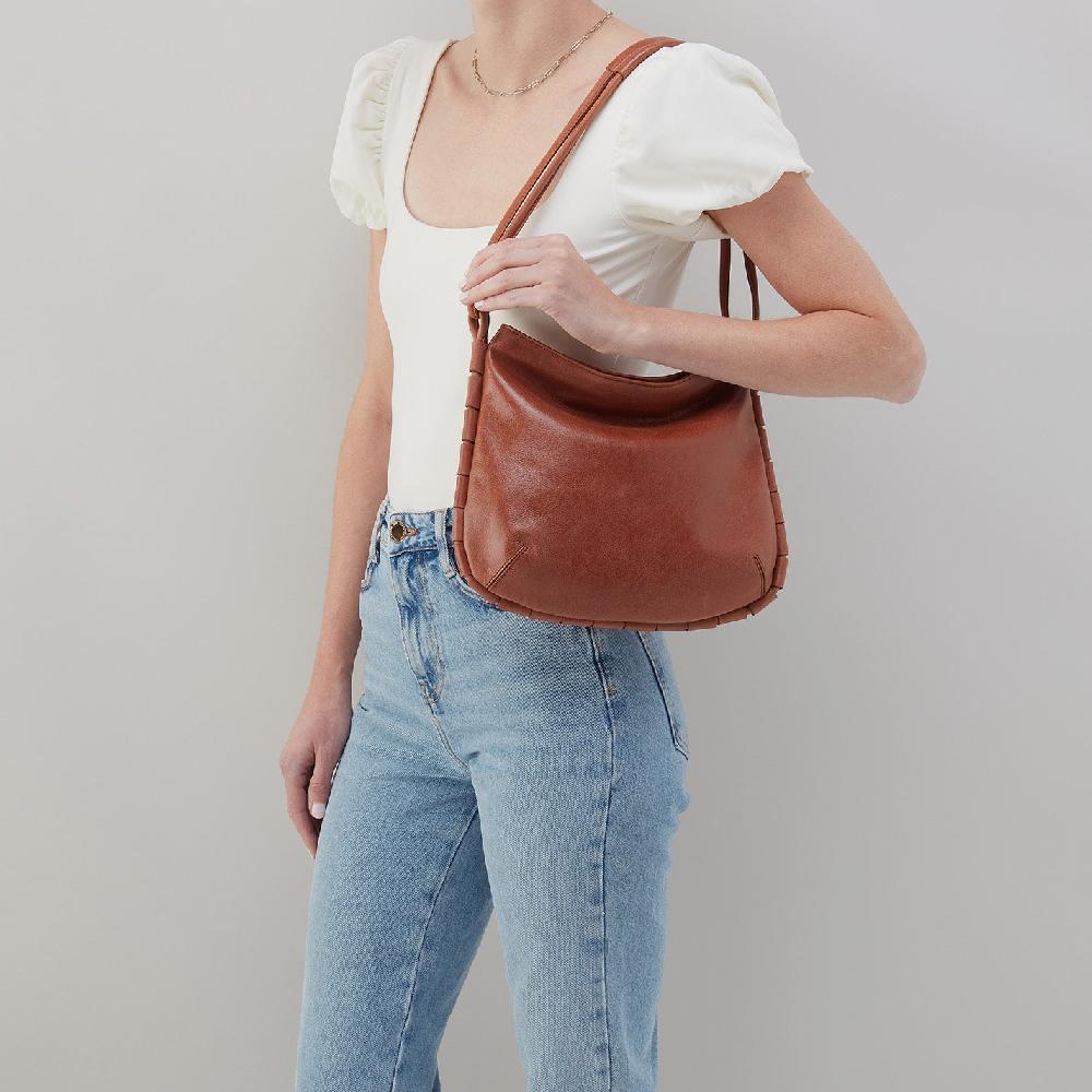 Hobo Phoebe Shoulder Bag Smooth Leather| Saddle