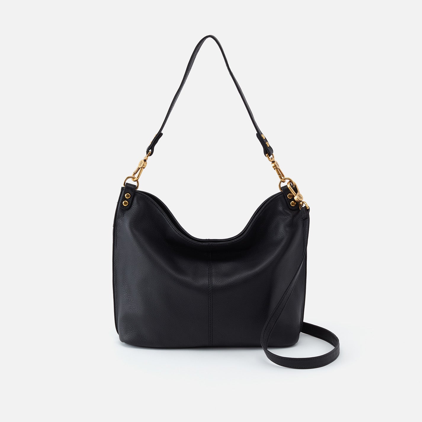 hobo Pier Shoulder Bag Pebbled Leather| Black