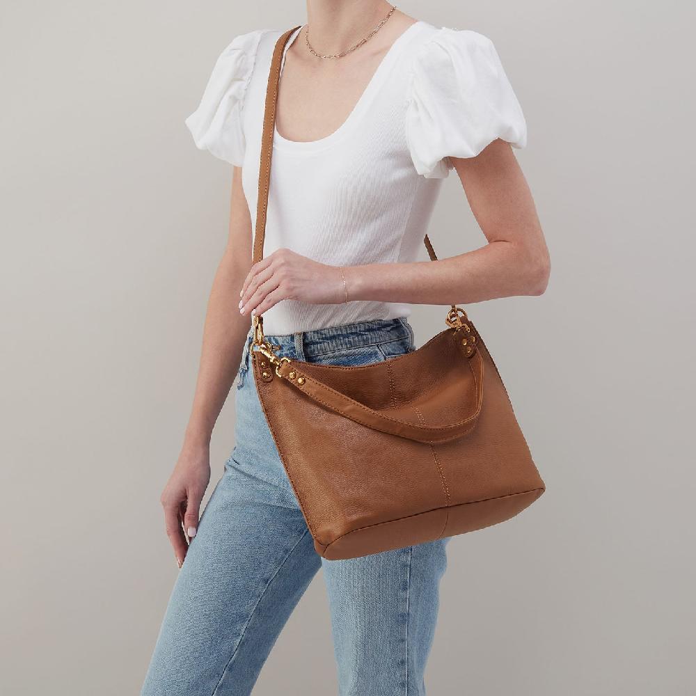 Hobo Pier Shoulder Bag Pebbled Leather| Warm Honey