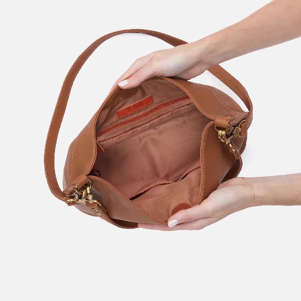 Hobo Pier Shoulder Bag Pebbled Leather| Warm Honey
