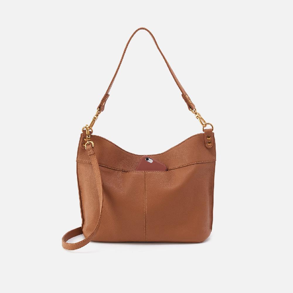 Hobo Pier Shoulder Bag Pebbled Leather| Warm Honey