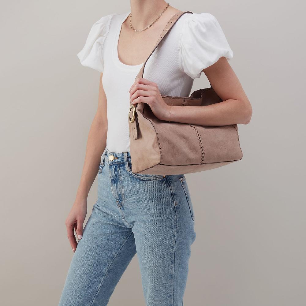 Hobo Render Shoulder Bag Buffed Leather| Hazel