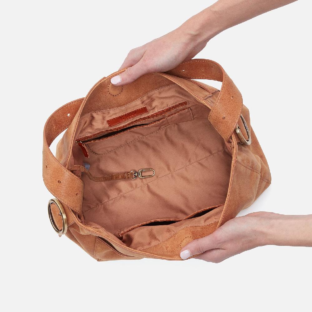 Hobo Render Shoulder Bag Buffed Leather| Whiskey