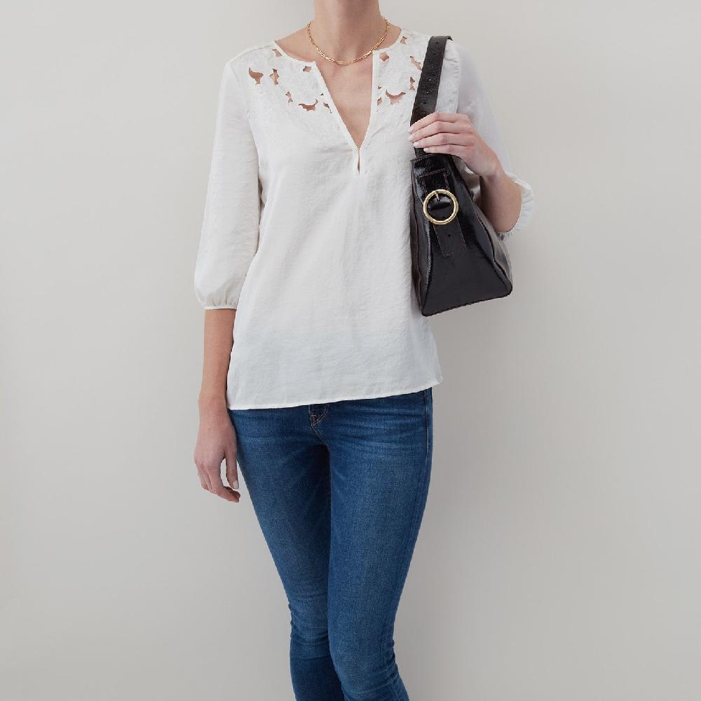 Hobo Render Shoulder Bag Polished Leather| Natural