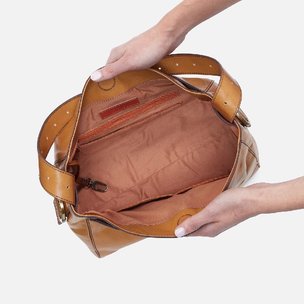 Hobo Render Shoulder Bag Polished Leather| Natural