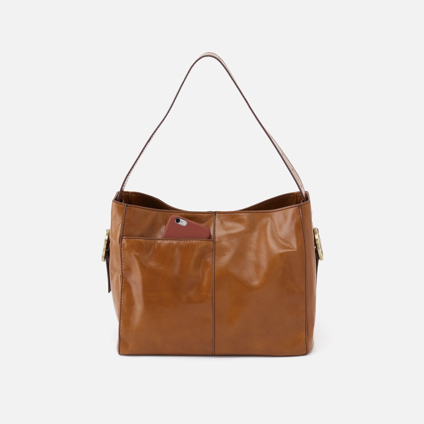 Hobo Render Shoulder Bag Polished Leather| Truffle