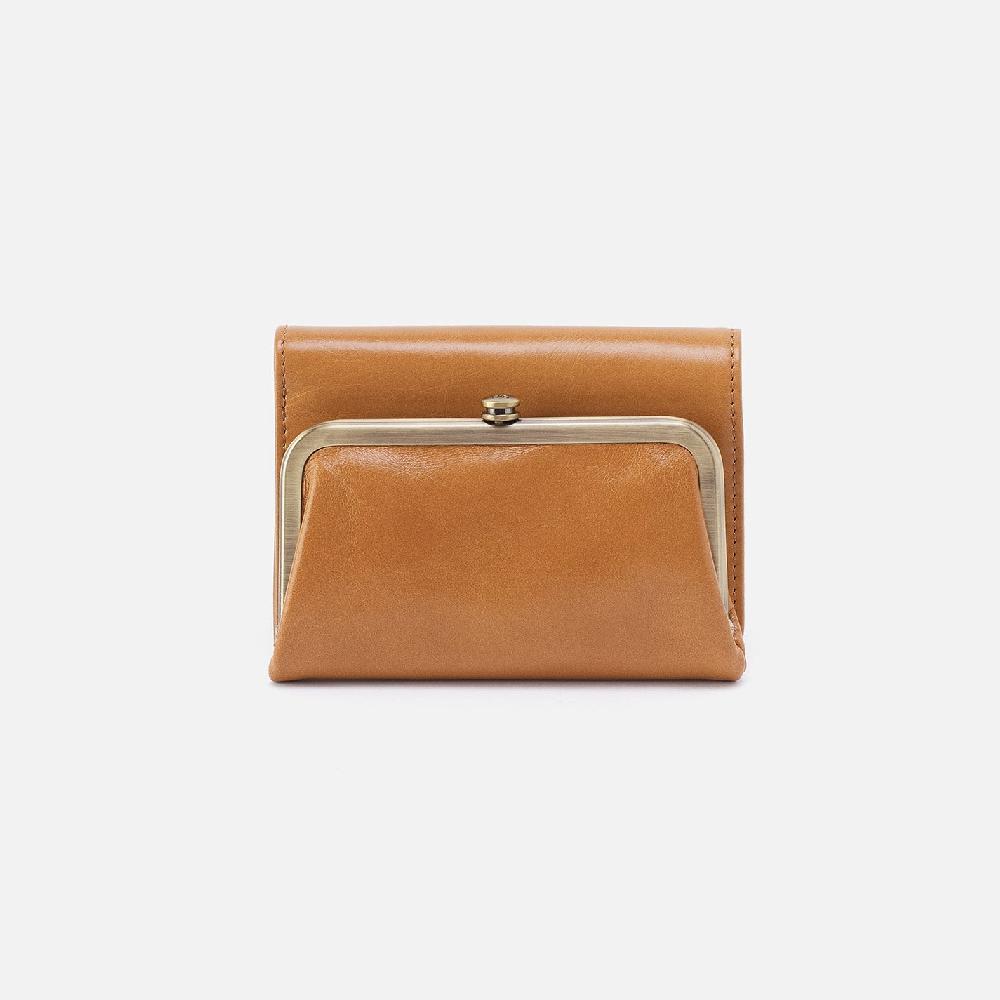 hobo Robin Compact Wallet Polished Leather| Natural