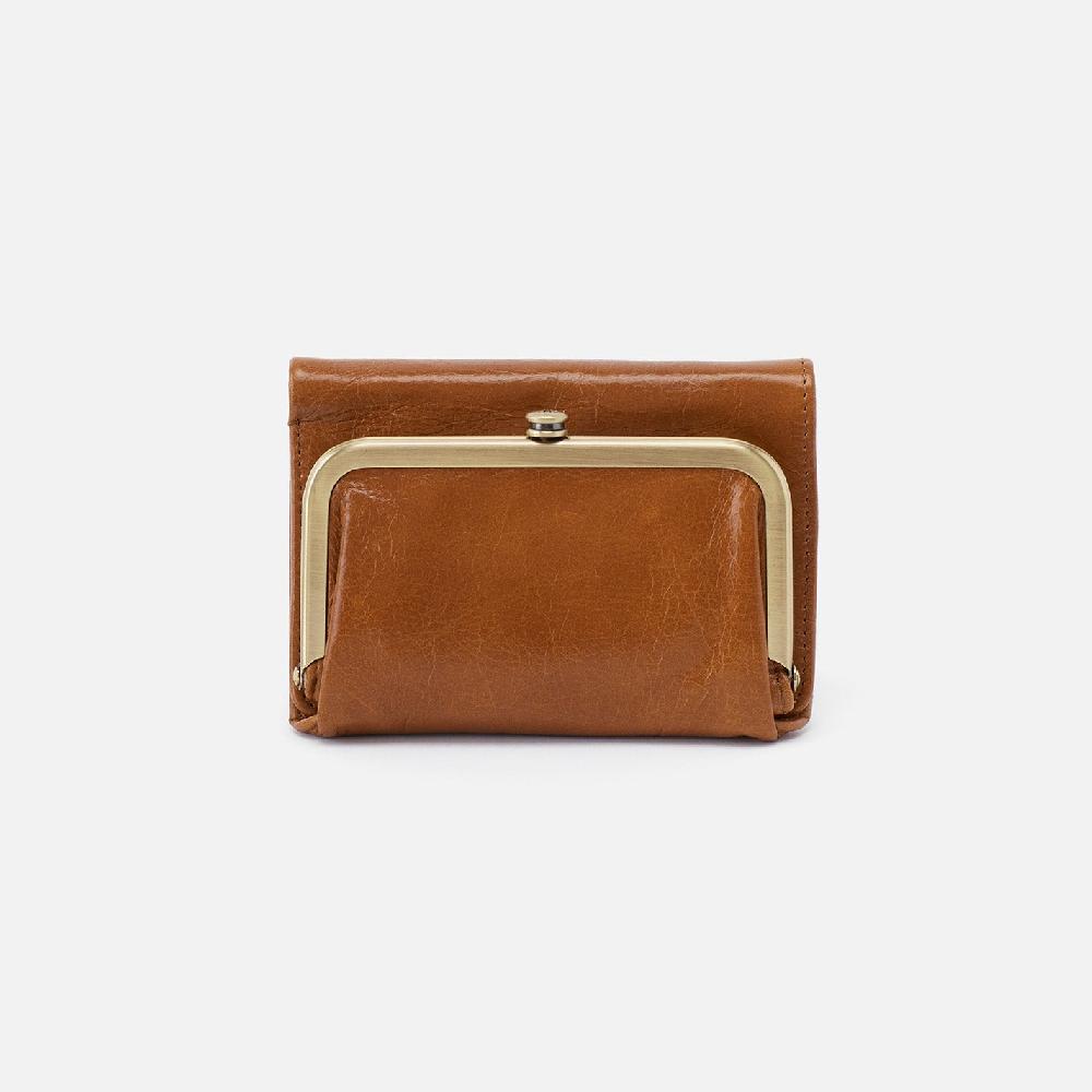 hobo Robin Compact Wallet Polished Leather| Truffle