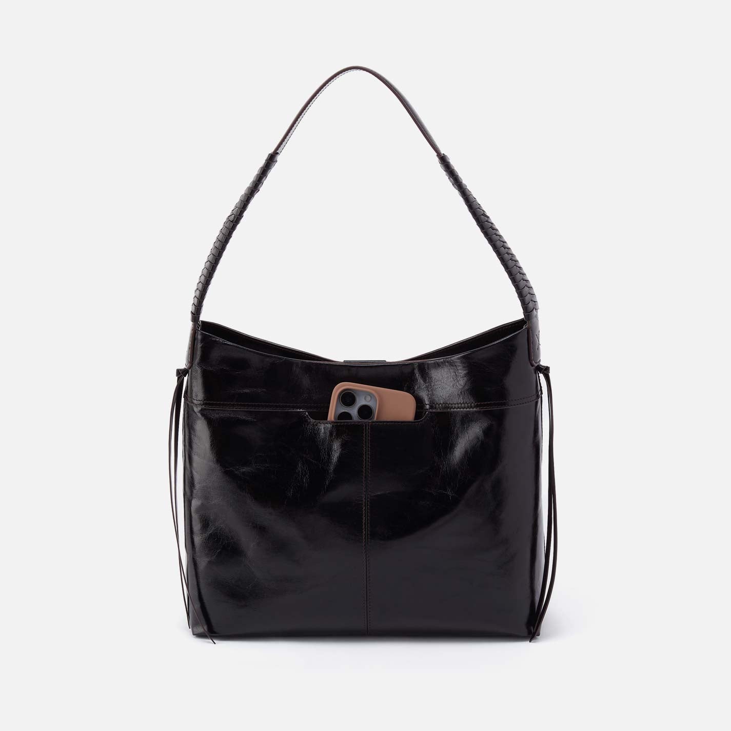 Hobo Romy Hobo Polished Leather| Black