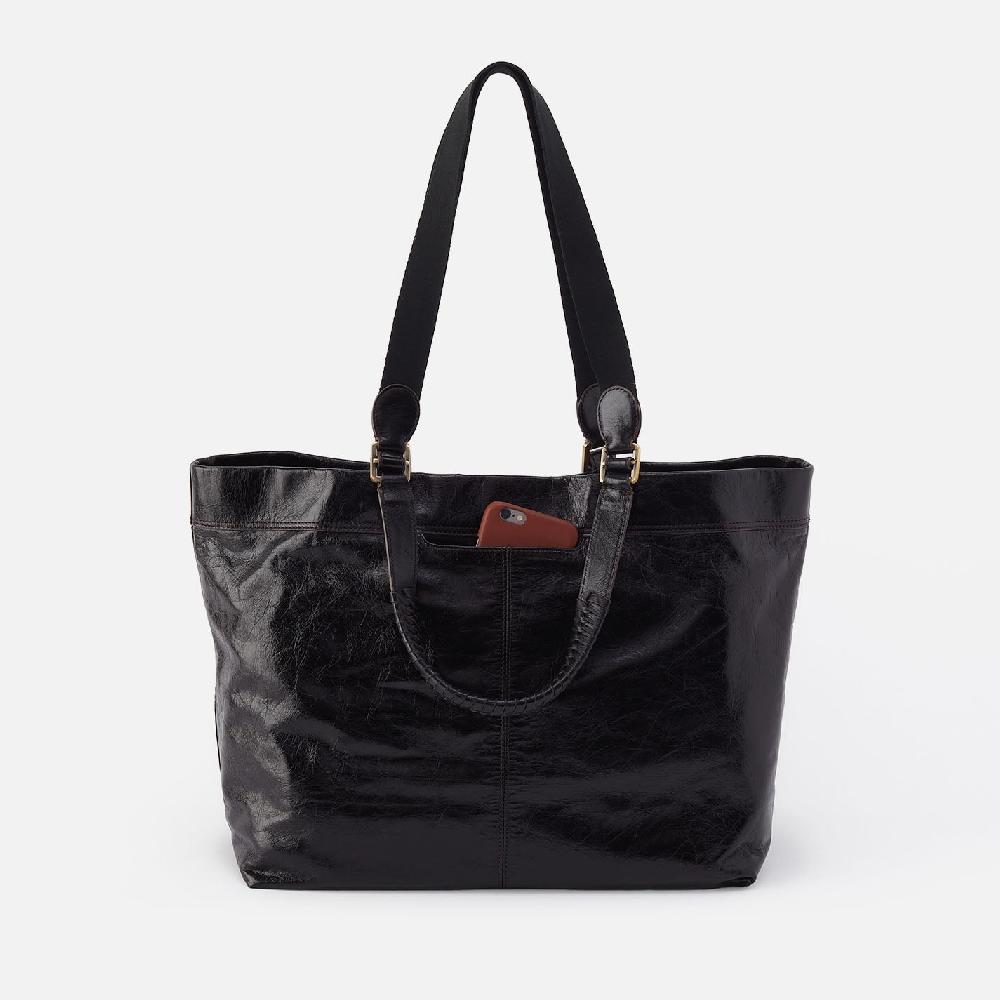 Hobo Romy Max Tote Polished Leather| Black