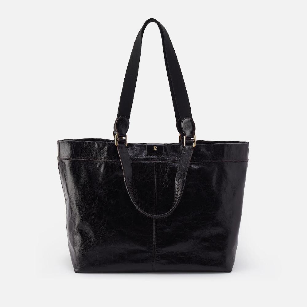 hobo Romy Max Tote Polished Leather| Black