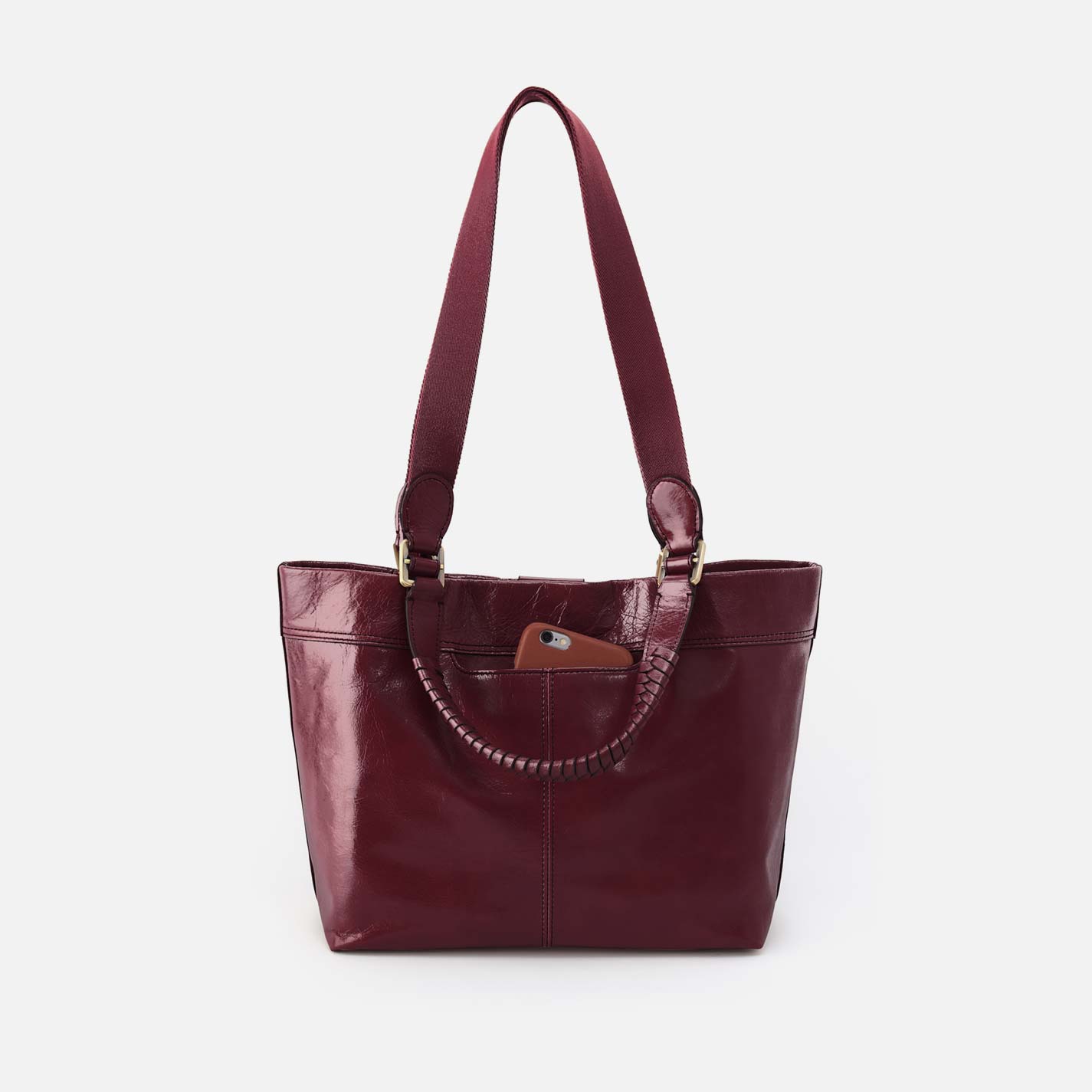 Hobo Romy Medium Tote Polished Leather| Saddleberry