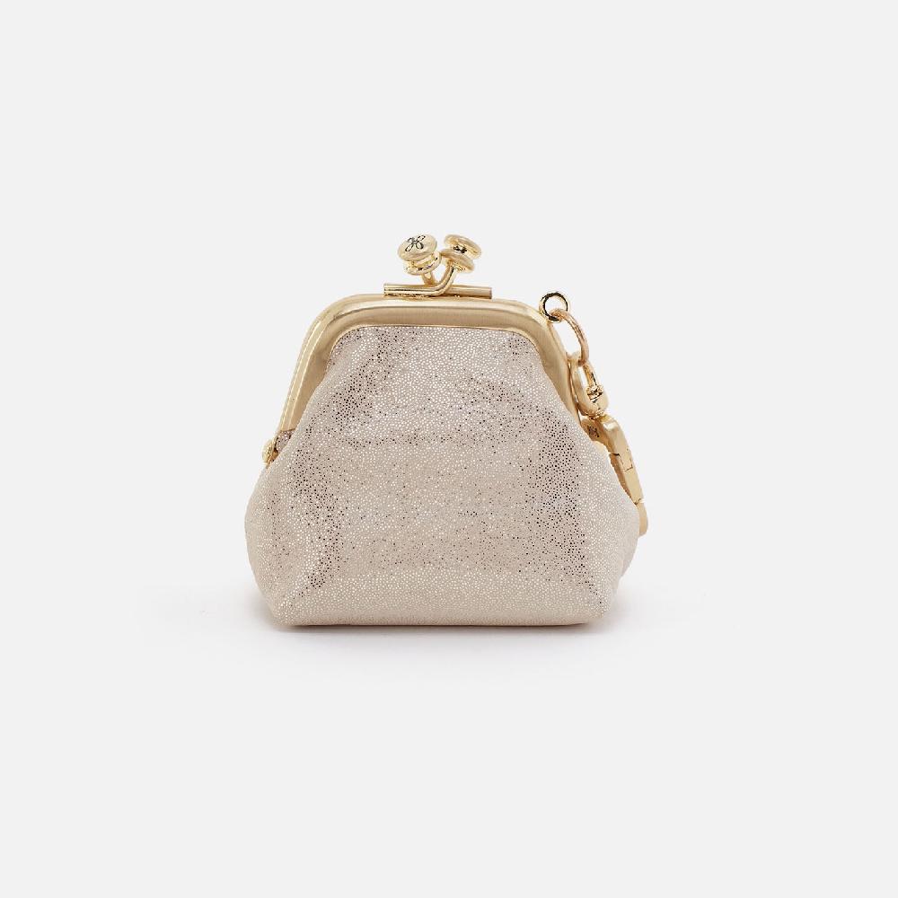 Hobo Run Frame Pouch Metallic Leather| Sand Shimmer