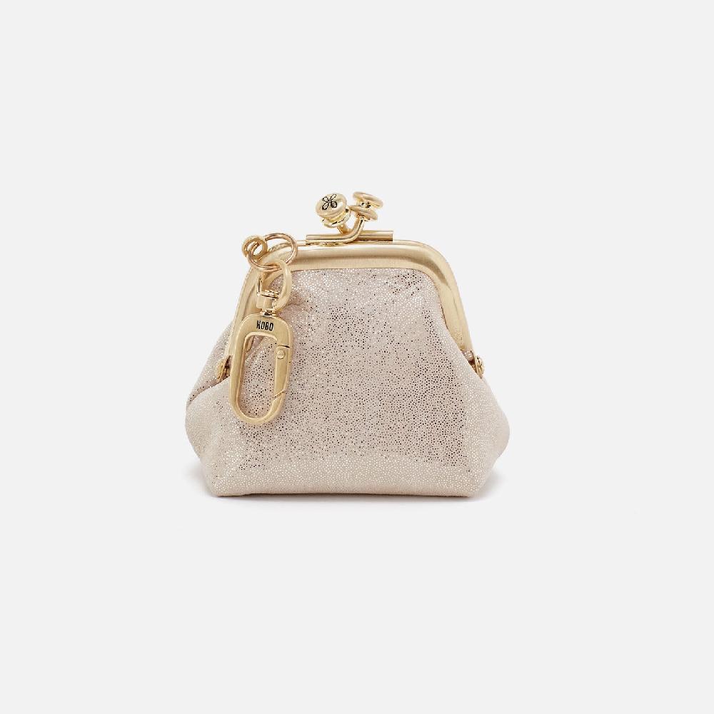 hobo Run Frame Pouch Metallic Leather| Sand Shimmer