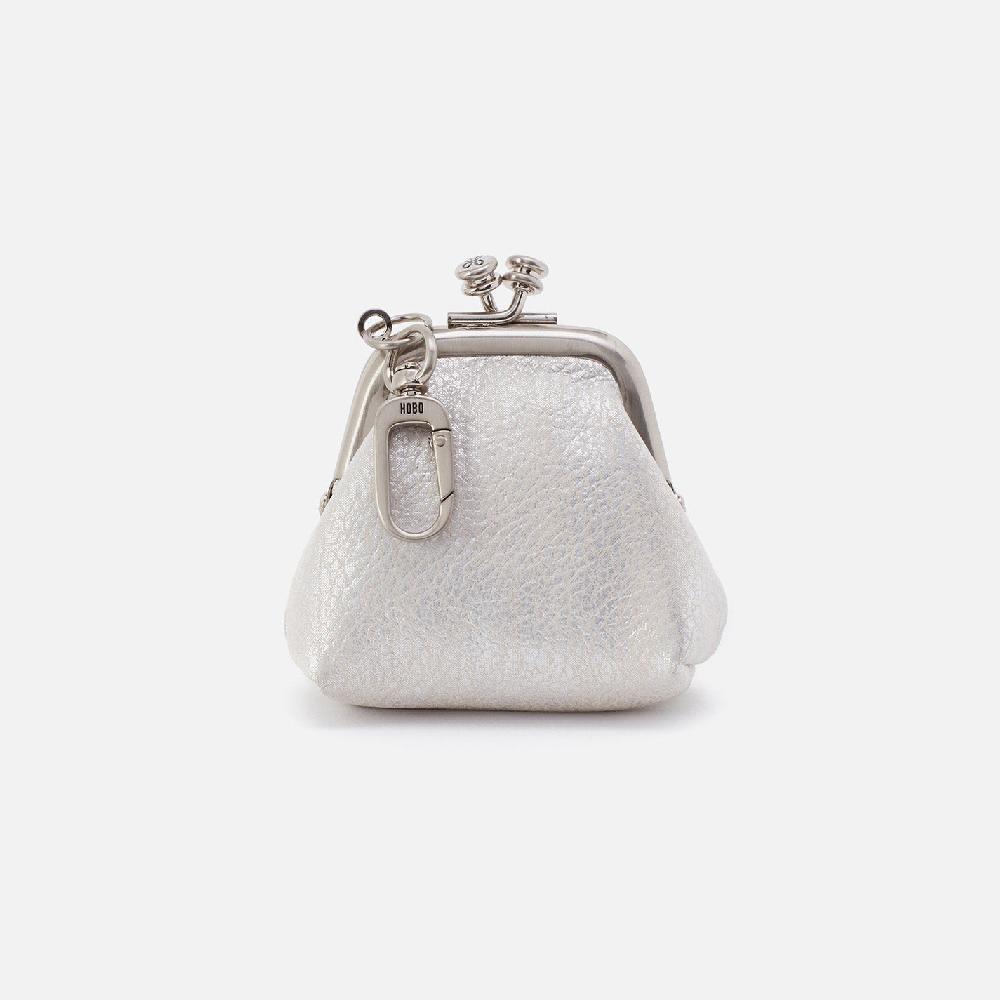 hobo Run Frame Pouch Metallic Leather| Silver