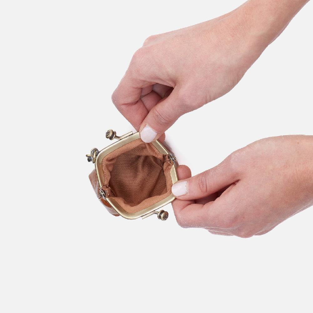 Hobo Run Frame Pouch Polished Leather| Truffle