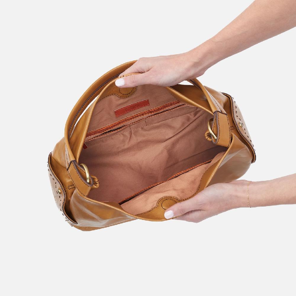 Hobo Seneca Shoulder Bag Polished Leather| Natural